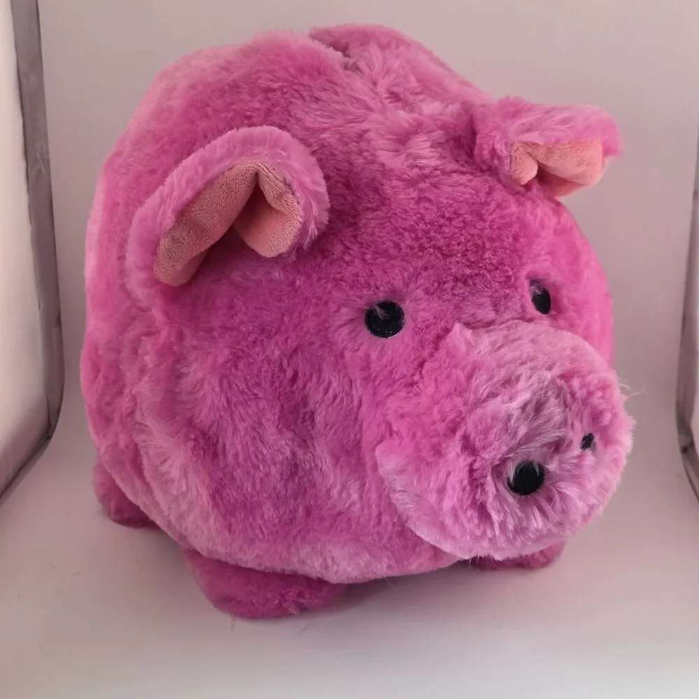 JUMBO Plush Piggy Bank Baby Pink Pig Soft Huggable